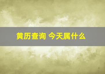 黄历查询 今天属什么